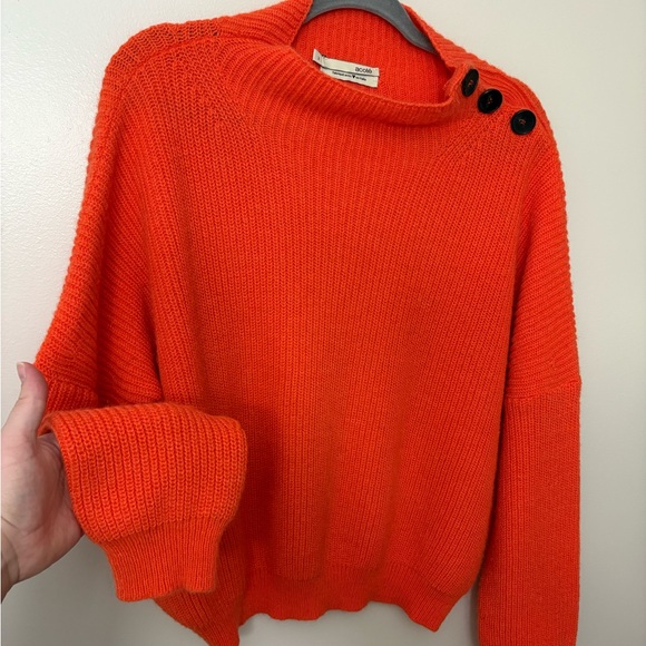 Acote Deep Orange Crewneck Alpaca Sweater - Picture 5 of 7